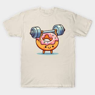 cute Doughnut barbell lift T-Shirt